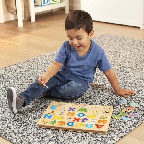  [아마존베스트]Melissa & Doug Alphabet Sound Puzzle - Wooden Puzzle With Sound Effects (26 pcs)