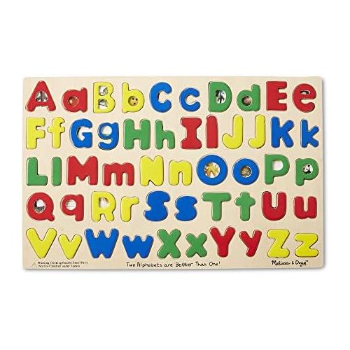  [아마존베스트]Melissa & Doug Upper & Lower Case Alphabet Letters Wooden Puzzle (52 pcs)