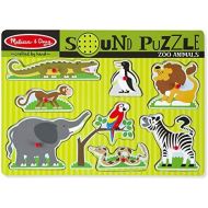 [아마존베스트]Melissa & Doug Zoo Animals Sound Puzzle (Wooden Peg Puzzle, Sound Effects, 8 Pieces)