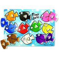 [아마존베스트]Melissa & Doug Fish Colors Mix n Match Wooden Peg Puzzle (10 pcs)