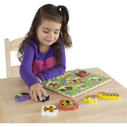  [아마존베스트]Melissa & Doug Insects Wooden Chunky Puzzle (7 pcs)