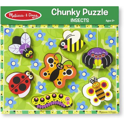  [아마존베스트]Melissa & Doug Insects Wooden Chunky Puzzle (7 pcs)