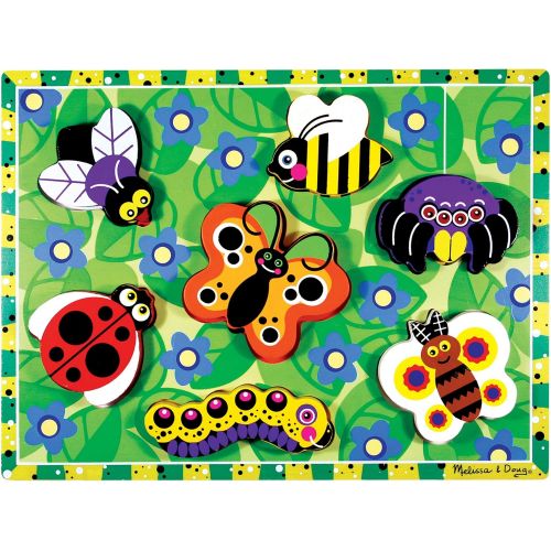  [아마존베스트]Melissa & Doug Insects Wooden Chunky Puzzle (7 pcs)