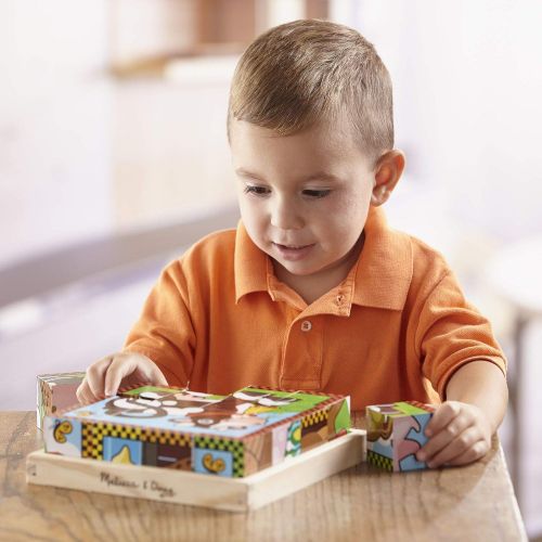  [아마존베스트]Melissa & Doug Wooden Cube Puzzles Set - Pets and Farm