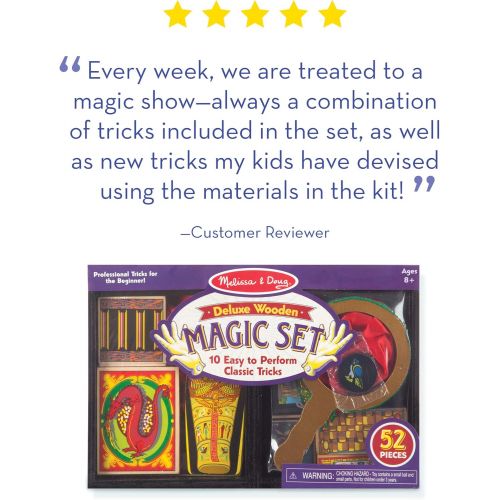  [아마존베스트]Melissa & Doug Deluxe Magic Set, Kids Magic Set, 10 Classic Tricks, Step-By-Step Instructions, 3.8 H x 14.1 W x 9.6 L