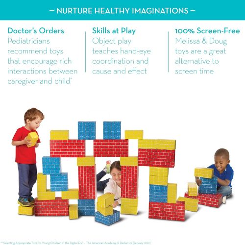  [아마존베스트]Melissa & Doug Deluxe Jumbo Cardboard Blocks (Developmental Toy, Extra-Thick Cardboard Construction, 40 Pieces, 12.5″ H × 7″ W × 19″ L)