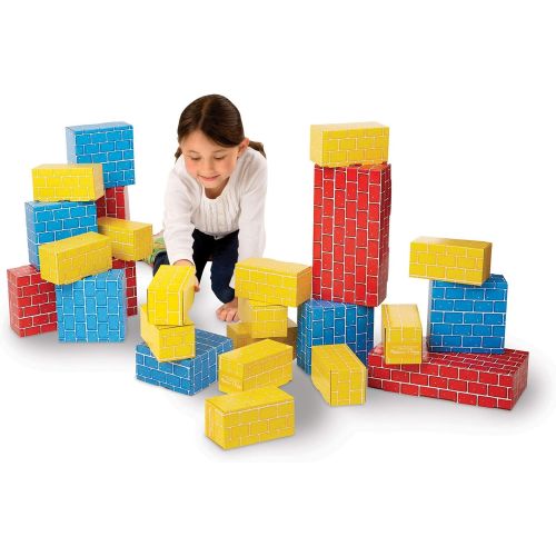  [아마존베스트]Melissa & Doug Deluxe Jumbo Cardboard Blocks (Developmental Toys, Extra-Thick Cardboard Construction, 24 Pieces, 19” H x 12.7” W x 3.7” L)