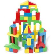 [아마존베스트]Melissa & Doug Wooden Building Blocks Set (Developmental Toy, 100 Blocks in 4 Colors and 9 Shapes)