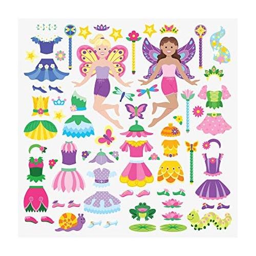  [아마존베스트]Melissa & Doug Puffy Sticker Play Set 3-Pack, Dress-Up, Mermaid, Fairy Reusable Sticker Activity Pads (Double-Sided Background, Includes Puffy Stickers)