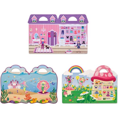  [아마존베스트]Melissa & Doug Puffy Sticker Play Set 3-Pack, Dress-Up, Mermaid, Fairy Reusable Sticker Activity Pads (Double-Sided Background, Includes Puffy Stickers)