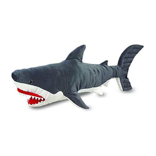  [아마존베스트]Melissa & Doug Shark Giant Stuffed Animal (Wildlife, Soft Polyester Fabric, Beautiful Shark Markings, Handcrafted, 13” H x 41” W x 16” L)