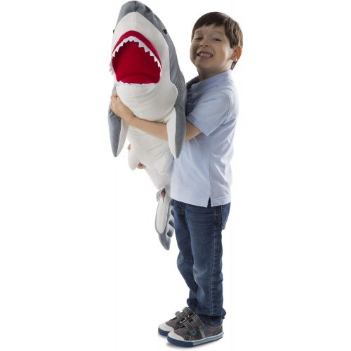  [아마존베스트]Melissa & Doug Shark Giant Stuffed Animal (Wildlife, Soft Polyester Fabric, Beautiful Shark Markings, Handcrafted, 13” H x 41” W x 16” L)