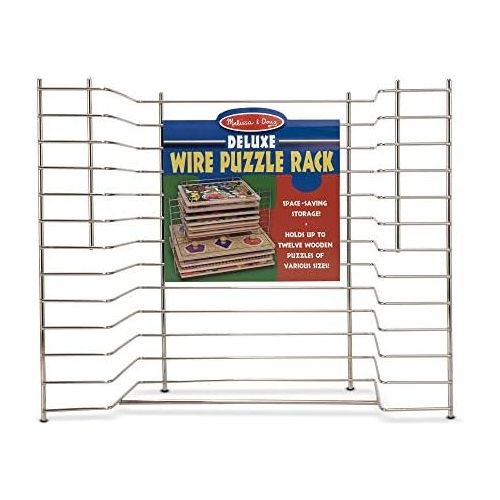  [아마존베스트]Melissa & Doug Deluxe Wire Puzzle Storage Rack (Sturdy Metal Construction, Pre-assembled, Wooden Puzzle Storage, 16.5” H x 13.2” W x 8.2” L)