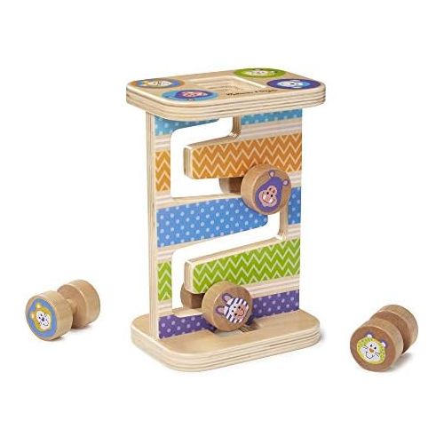  [아마존베스트]Melissa & Doug First Play Wooden Safari Zig-Zag Tower (4 Rolling Pieces)