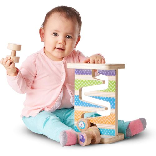  [아마존베스트]Melissa & Doug First Play Wooden Safari Zig-Zag Tower (4 Rolling Pieces)