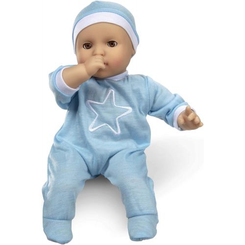  [아마존베스트]Melissa & Doug Mine to Love Jordan 12” Baby Doll (Light Skin-Tone Boy with Romper, Cap, Pacifier)