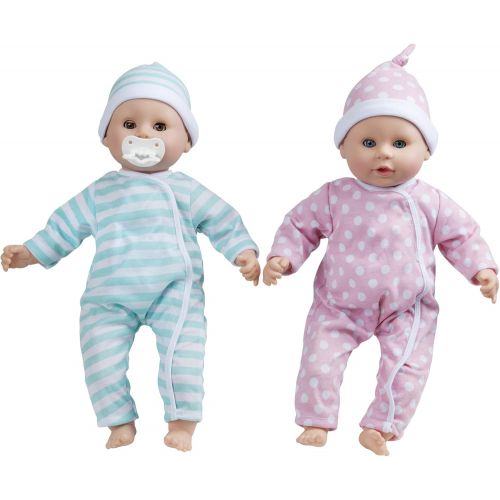  [아마존베스트]Melissa & Doug Mine to Love Twins Luke & Lucy Dolls (Pretend Play, Baby Dolls, 15 Inches)