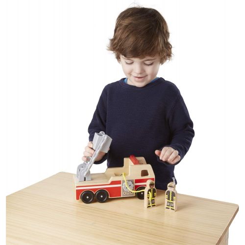  [아마존베스트]Melissa & Doug Wooden Fire Truck With 3 Firefighter Play Figures