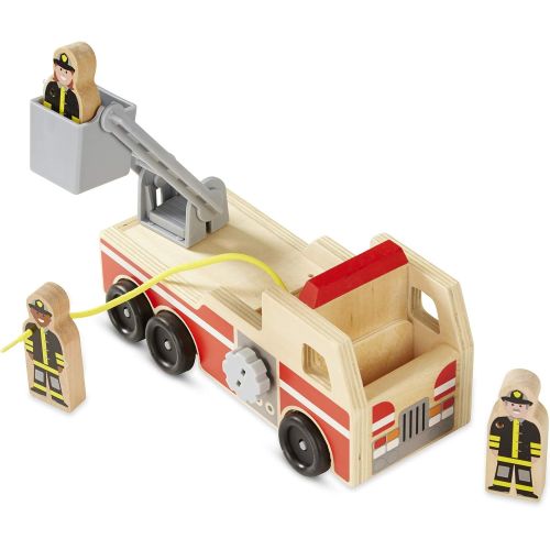  [아마존베스트]Melissa & Doug Wooden Fire Truck With 3 Firefighter Play Figures