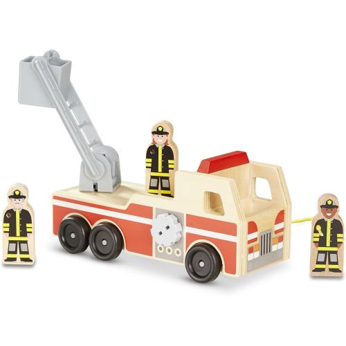  [아마존베스트]Melissa & Doug Wooden Fire Truck With 3 Firefighter Play Figures