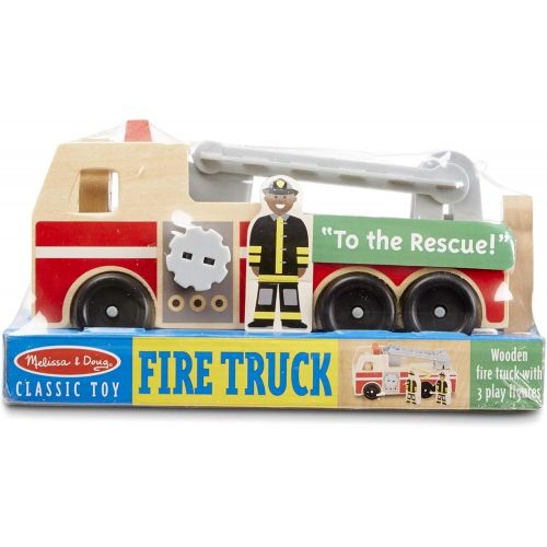  [아마존베스트]Melissa & Doug Wooden Fire Truck With 3 Firefighter Play Figures
