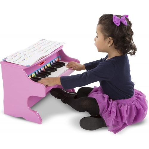  [아마존베스트]Melissa & Doug Learn-to-Play Pink Piano (25 Keys, Color-Coded Songbook)