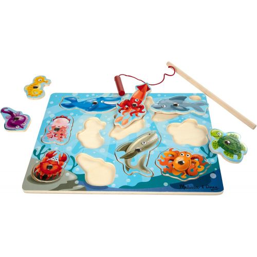  [아마존베스트]Melissa & Doug Magnetic Wooden Puzzle Game Set, 2-Pack, Fishing and Bug Catching (Adorable Artwork, Sturdy Wooden Construction, 10 Pieces Each)