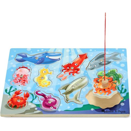  [아마존베스트]Melissa & Doug Magnetic Wooden Puzzle Game Set, 2-Pack, Fishing and Bug Catching (Adorable Artwork, Sturdy Wooden Construction, 10 Pieces Each)