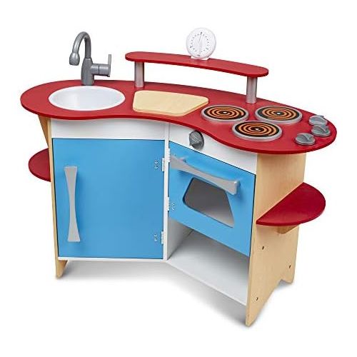  [아마존베스트]Melissa & Doug Cooks Corner Wooden Pretend Play Toy Kitchen