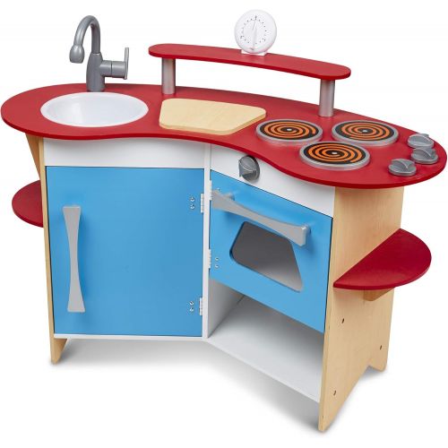  [아마존베스트]Melissa & Doug Cooks Corner Wooden Pretend Play Toy Kitchen