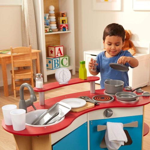  [아마존베스트]Melissa & Doug Cooks Corner Wooden Pretend Play Toy Kitchen