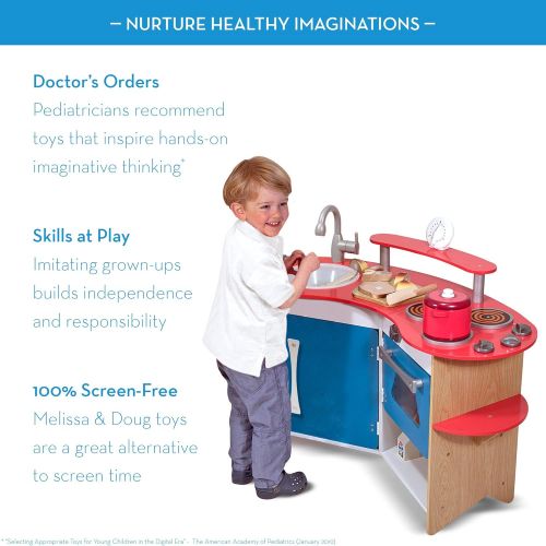  [아마존베스트]Melissa & Doug Cooks Corner Wooden Pretend Play Toy Kitchen