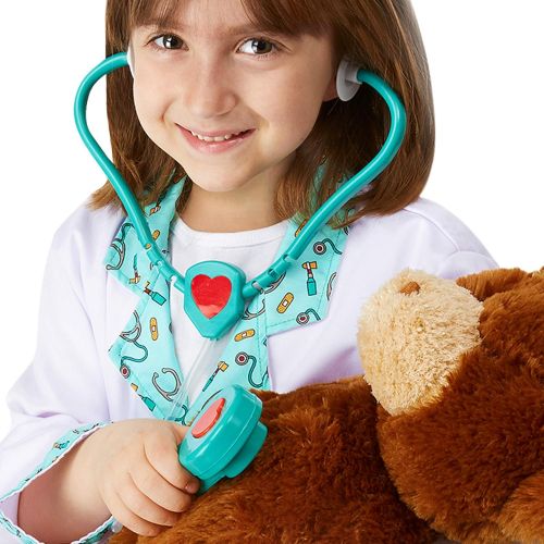  [아마존베스트]Melissa & Doug Doctor Role-Play Costume Set (Pretend Play, Materials, Machine Washable, 17.5″ H × 24″ W × 0.75″ L)