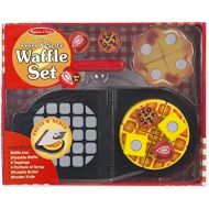 [아마존베스트]Melissa & Doug Press and Serve Wooden Waffle Set (23 pcs) - Play Food and Kitchen Accessories