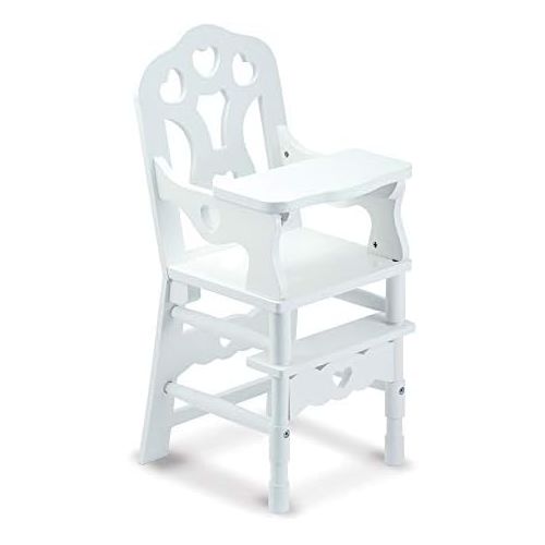  [아마존베스트]Melissa & Doug 9382 White Wooden 20-Inches Tall Doll High Chair