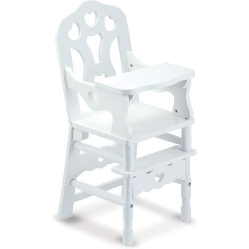  [아마존베스트]Melissa & Doug 9382 White Wooden 20-Inches Tall Doll High Chair