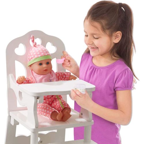  [아마존베스트]Melissa & Doug 9382 White Wooden 20-Inches Tall Doll High Chair