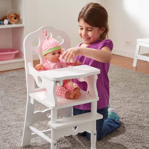  [아마존베스트]Melissa & Doug 9382 White Wooden 20-Inches Tall Doll High Chair