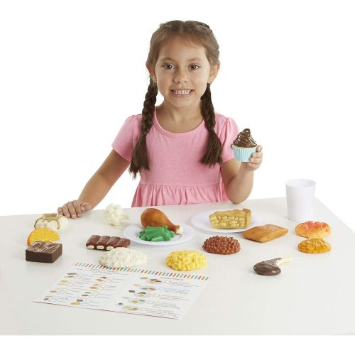  [아마존베스트]Melissa & Doug Combine & Dine Dinners, Pretend Play, Durable, Realistic Food Pieces, Dishwasher-Safe, 17-Piece Set, 11.5” H x 15.25” W x 2.75” L