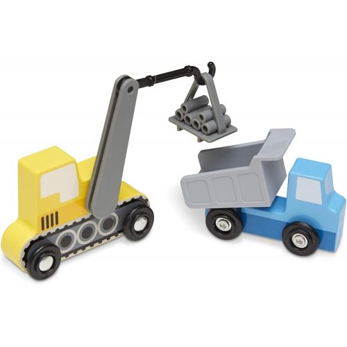  [아마존베스트]Melissa & Doug Wooden Construction Site Vehicles With Wooden Storage Tray (8 pcs)