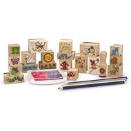 [아마존베스트]Melissa & Doug Stamp-a-Scene Wooden Stamp Set: Fairy Garden, 20 Wooden Stamps, 5 Colored Pencils, and 2-Color Stamp Pad, 10.5 H x 11.25 W x 1.5 L