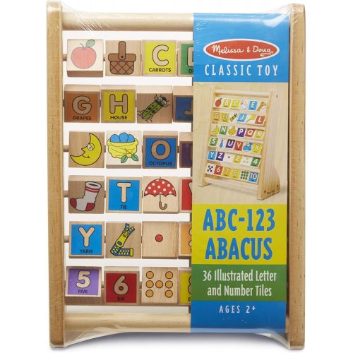  [아마존베스트]Melissa & Doug ABC-123 Abacus - Classic Wooden Educational Toy With 36 Letter and Number Tiles