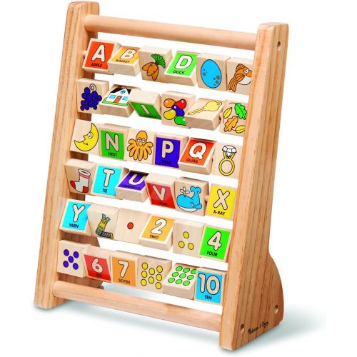  [아마존베스트]Melissa & Doug ABC-123 Abacus - Classic Wooden Educational Toy With 36 Letter and Number Tiles