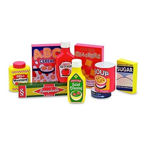  [아마존베스트]Melissa & Doug Pantry Food Set (Wooden Play Food, Pretend Play, Hand-Painted Wood, Sturdy Construction, 9 Pieces)