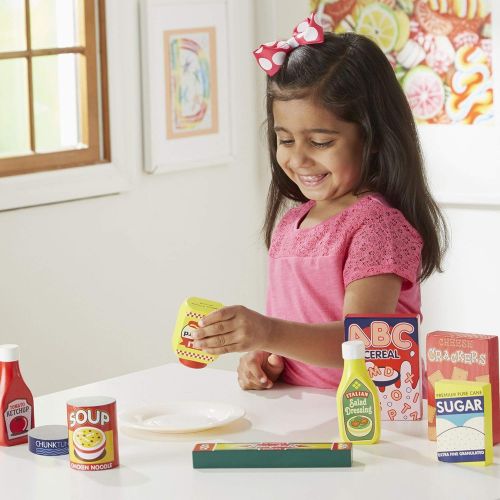  [아마존베스트]Melissa & Doug Pantry Food Set (Wooden Play Food, Pretend Play, Hand-Painted Wood, Sturdy Construction, 9 Pieces)