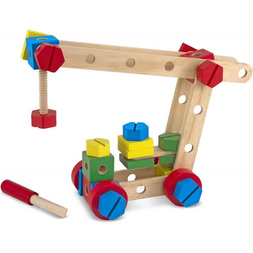  [아마존베스트]Melissa & Doug Wooden Construction Building Set in a Box (Developmental Toy, 48 Pieces)