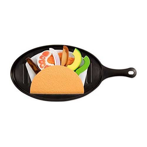  [아마존베스트]Melissa & Doug Fill & Fold Taco & Tortilla Set (Play Food, Sliceable Wooden Mexican Play Food, Skillet & More, 43 Pieces)