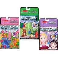 [아마존베스트]Melissa & Doug On-the-Go Water Wow! Fairy Tale, Makeup, and Animals Reusable Water-Reveal Activity Pad, Chunky-Size Water Pen, 3-Pack