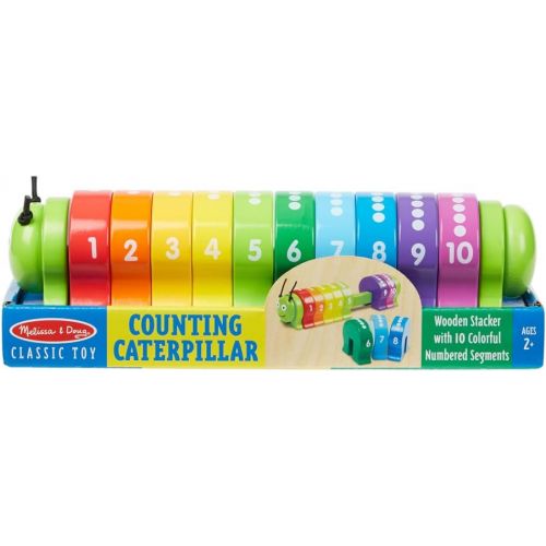  [아마존베스트]Melissa & Doug Counting Caterpillar Classic Toy (Wooden Toy, 10 Numbered Segments)