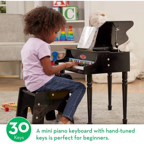  [아마존베스트]Melissa & Doug Learn-to-Play Classic Grand Piano (Mini Keyboard with 30 Hand-Tuned Keys, Non-Tipping Bench, Materials, 23.65” H x 21.4” W x 10.05” L)